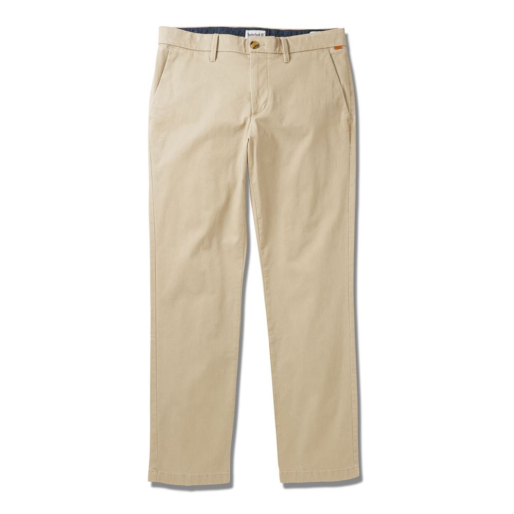 Timberland Παντελονια Ανδρικα Χακί - Squam Lake Stretch Chino - Greece 0917456-PM